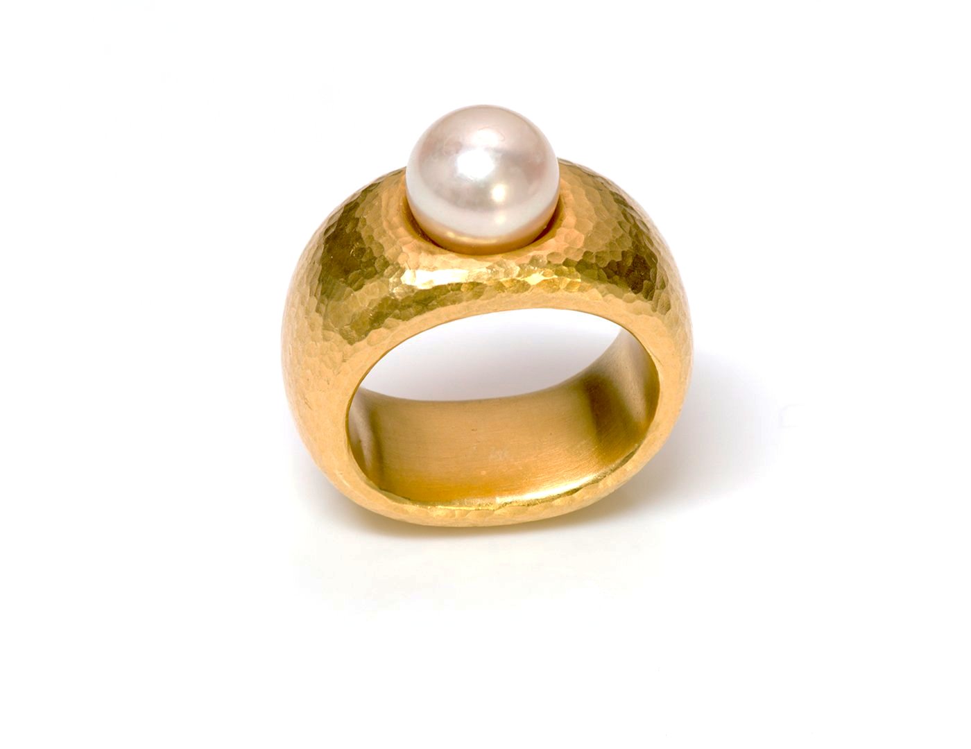 Linda Lee Johnson 22K Gold Pearl Ring 3 1